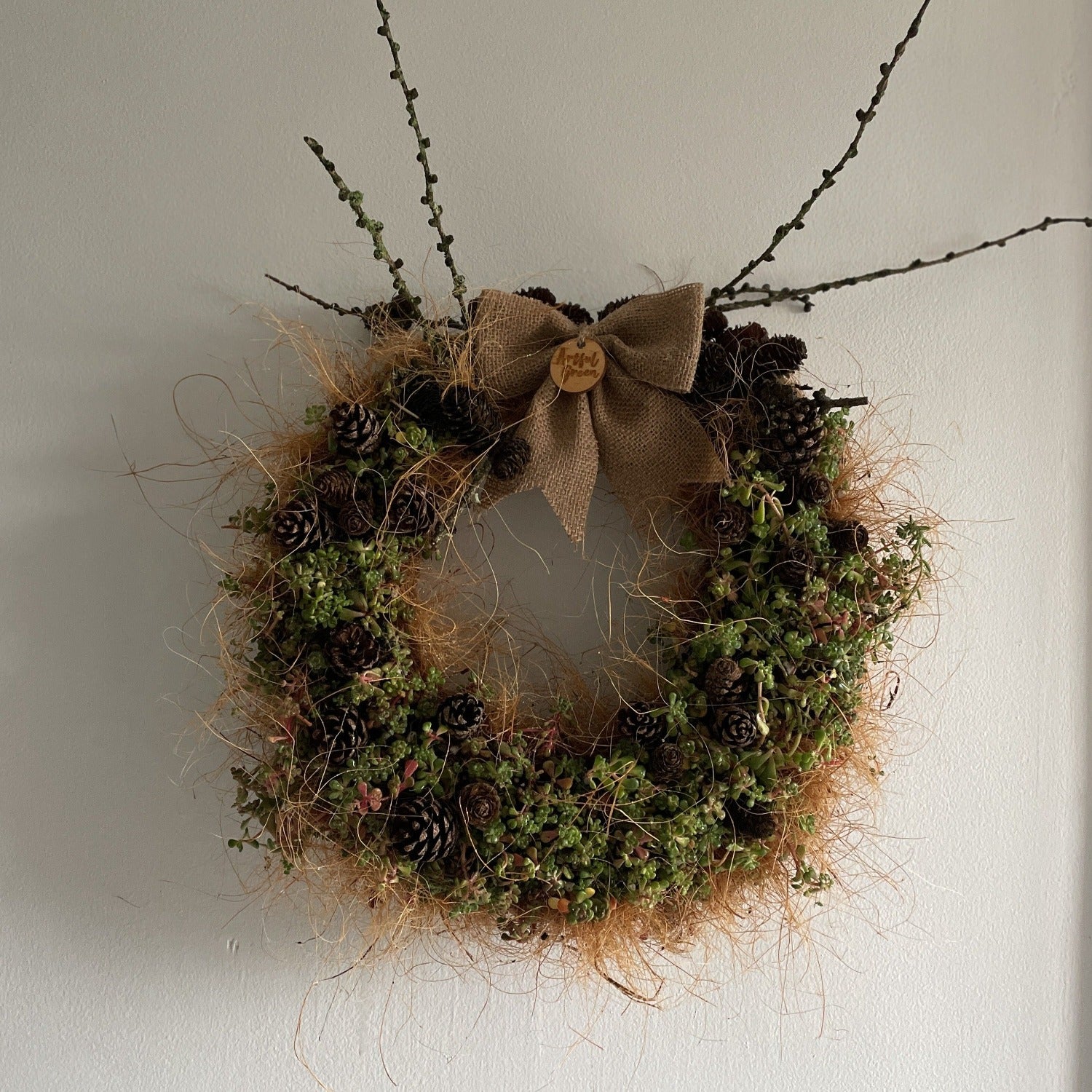 sedum wreath handmade by Artful Green in Kildare using Sedum grown in Kildare.